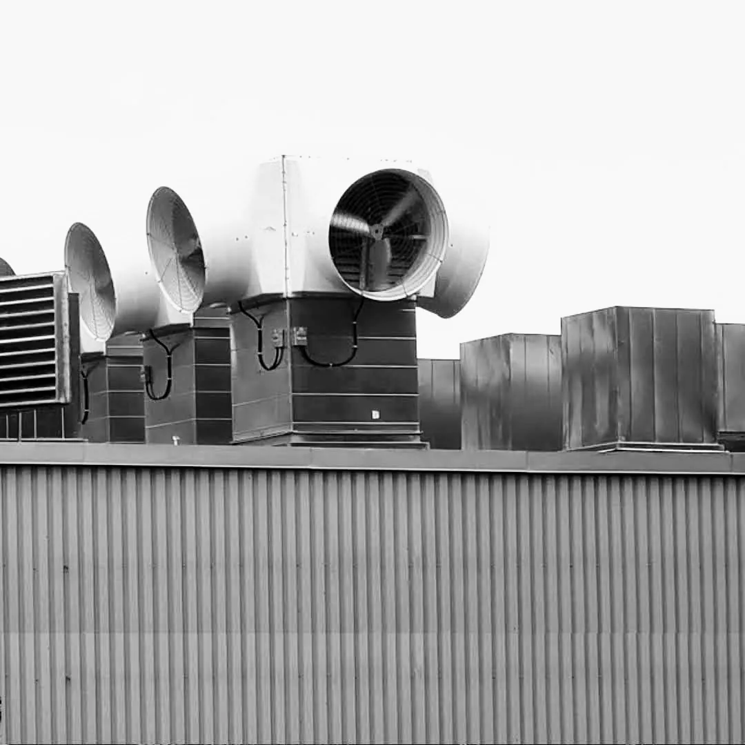 Exhaust fans on the facility roof